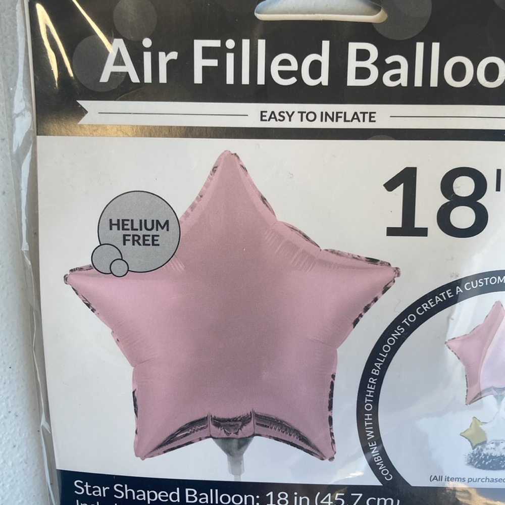 6 balloons helium free pink star balloon 18in each blow them up yourself party - Picture 6 of 9